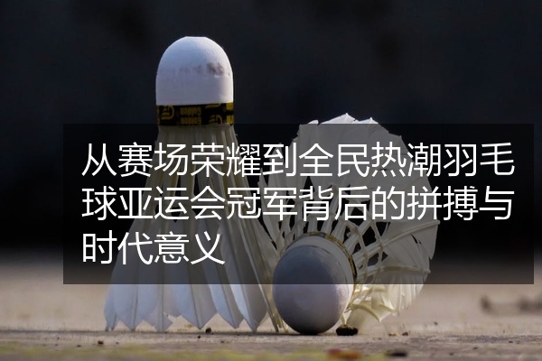 从赛场荣耀到全民热潮羽毛球亚运会冠军背后的拼搏与时代意义
